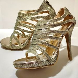 Gold Glitter Gladiator Sandals